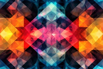 Obraz premium Abstract Geometric Pattern with Vibrant Colors created with Generative AI