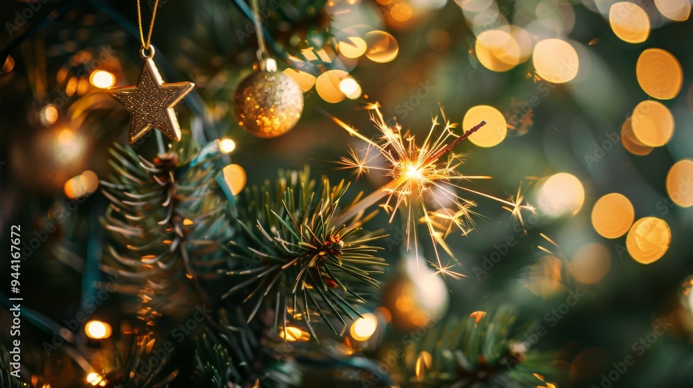 Poster sparkler illuminating a festive scene
