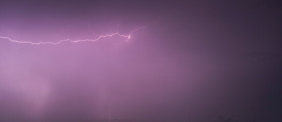 Shot of the lightning in the night sky. Nature