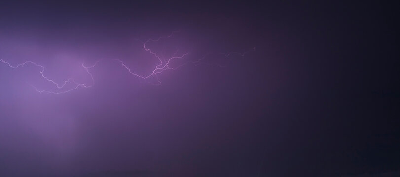 Shot of the lightning in the night sky. Nature