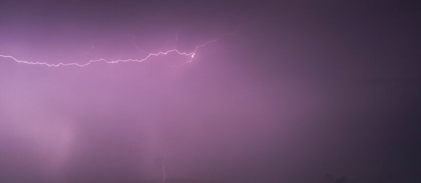 Shot of the lightning in the night sky. Nature