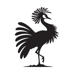 Secretarybird Silhouette Vector Illustrations for Unique Wildlife Designs