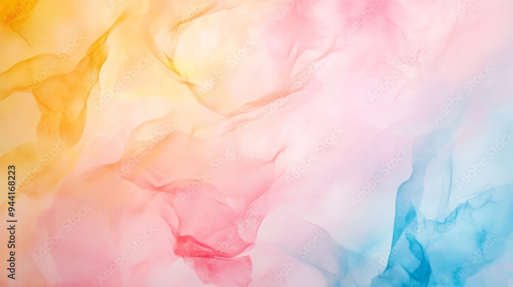 Aufkleber subtle pastel tie-dye pattern with soft pinks, blues, and yellows creating a serene backdrop.