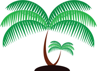  Palm Tree Vector Design with White Background.