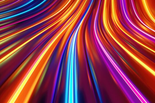 long exposure photo of a highway, night,speed line，motion and illustarte
