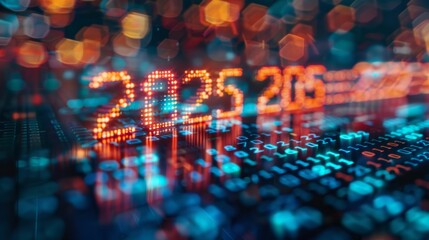 Obraz premium Futuristic Binary Code Data Stream Visualization