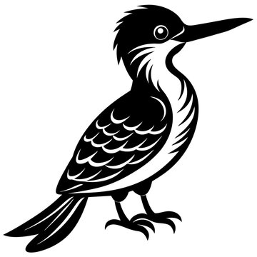 recommend clip art: Cute jacamar bird silhouette vector on white background