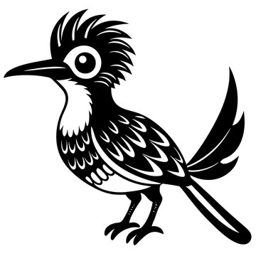 recommend clip art: Cute jacamar bird silhouette vector on white background