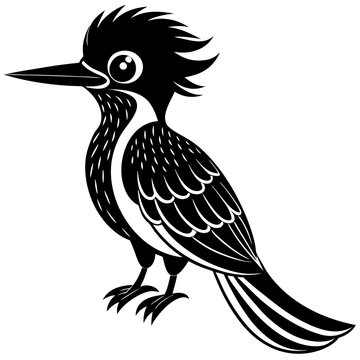 recommend clip art: Cute jacamar bird silhouette vector on white background