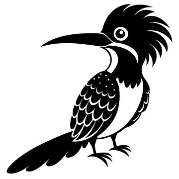 recommend clip art: Cute jacamar bird silhouette vector on white background