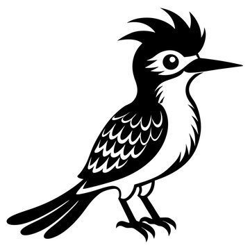 recommend clip art: Cute jacamar bird silhouette vector on white background