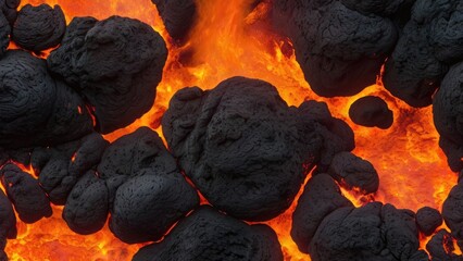 Intense Lava Explosion during Volcanic Eruption