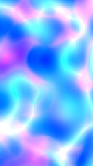Abstract iridescent liquid vertical background 9:16 8K with glowing curves and multicolored gradient in fluorescent blue, pink, white, royal blue colors. Holographic wavy lines design for social media