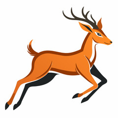 Dynamic deer motion for energetic design vector illustration 