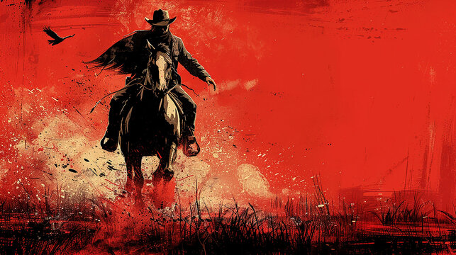 vaqueiro galopando com cavalo acompanhando &aacute;guia 