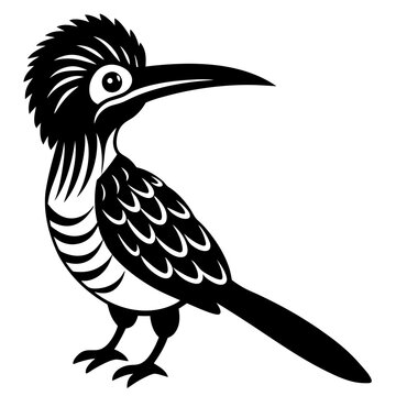 recommend clip art: Cute jacamar bird silhouette vector on white background