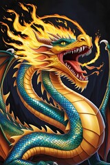 Fototapeta premium Fantasy dragon 3d illustration 