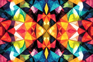 Fototapeta premium Abstract Geometric Pattern with Vibrant Colors created with Generative AI