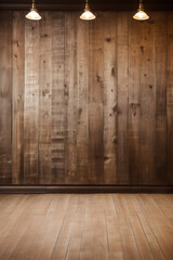 Naklejka premium Rustic Wooden Wall and Floor Interior Design