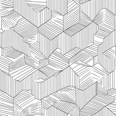 Abstract background pattern made with repeated lines forming geometric shapes in 3 dimensions. Simple, modern and architectural vector art