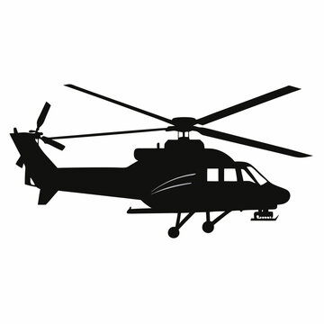 recommend clip art: Military helicopter silhouette vector on white background