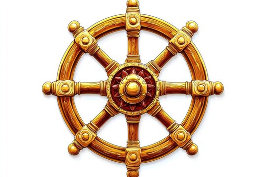 Golden Dharmachakra Wheel