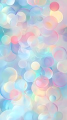 Abstract illustration of fantasy nature made with pastel colored circles as background