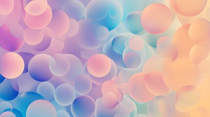 Abstract illustration of fantasy nature made with pastel colored circles as background