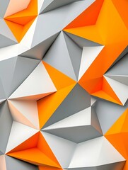 Abstract grey orange triangle pattern background 