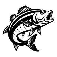 bass fish design vector silhouette illustration 