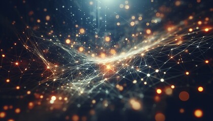 Abstract digital background of points and lines with glowing plexus