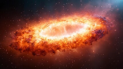 A fiery ring of gas and dust in a cosmic explosion