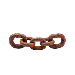 Obraz premium A rusty metal chain links symbolize strength and durability, ideal for industrial-themed designs and textures isolate on transparency background