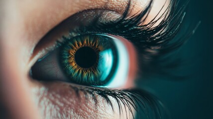 Fototapeta premium A close up of an eye with thick eyelashes