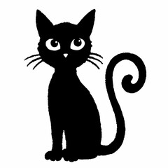 Fototapeta premium Halloween Cat Bundle Cut File, Cat Witch Svg, Clipart, Vector SVG 