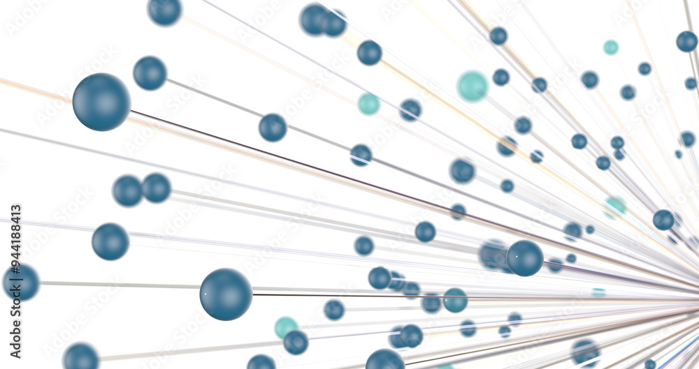 Poster Abstract digital connection dots and lines. Technology background. Network connection structure. Plexus effect. 3d