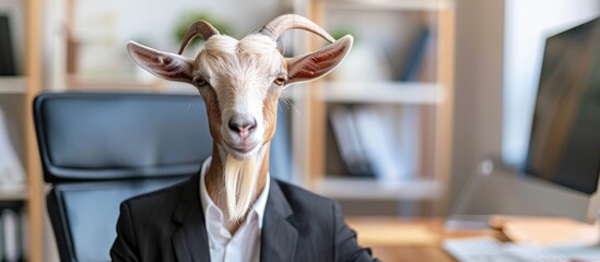 Weird Goat in Funny Office Clothes.