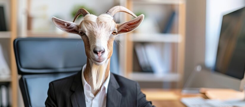 Weird Goat in Funny Office Clothes.
