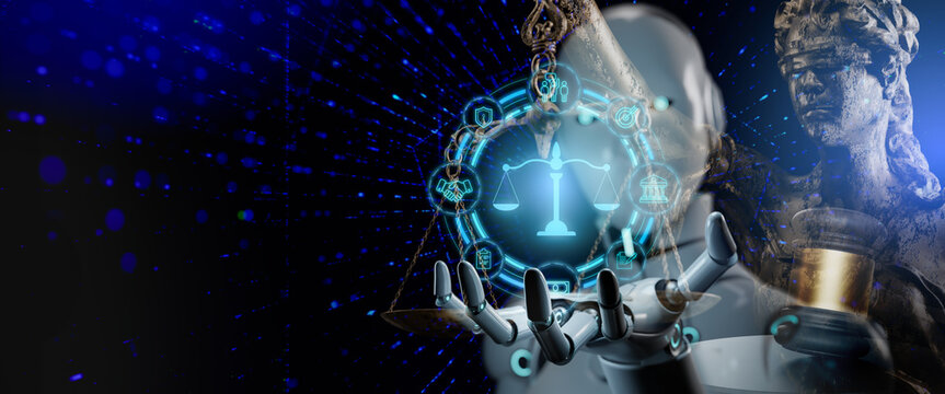 AI Law concept.Developing AI codes of ethics. Compliance,business policy,regulation,AI ethics,standard,deep learning,responsibility for guarding against unintended bias in machine learning algorithms