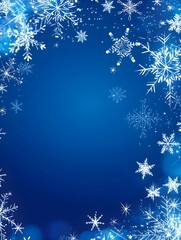 Blue Christmas background with snowflakes 