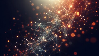 Fototapeta premium Abstract digital background of points and lines with glowing plexus