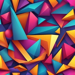 Obraz premium A vibrant background illustration featuring abstract geometric shapes, attractive bright abstract colorful variant shapes background