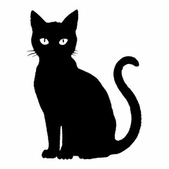 Fototapeta premium Halloween vector SVG Cut Files for Cricut, Cat Silhouette, Black Cat Svg, Spooky Svg