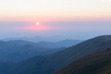 Fototapeta premium Sunrise at the Stara Planina mountains, Serbia