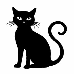 Halloween  vector SVG Cut Files for Cricut, Cat Silhouette, Black Cat Svg, Spooky Svg
