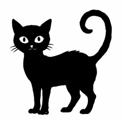 Obraz premium Halloween vector SVG Cut Files for Cricut, Cat Silhouette, Black Cat Svg, Spooky Svg