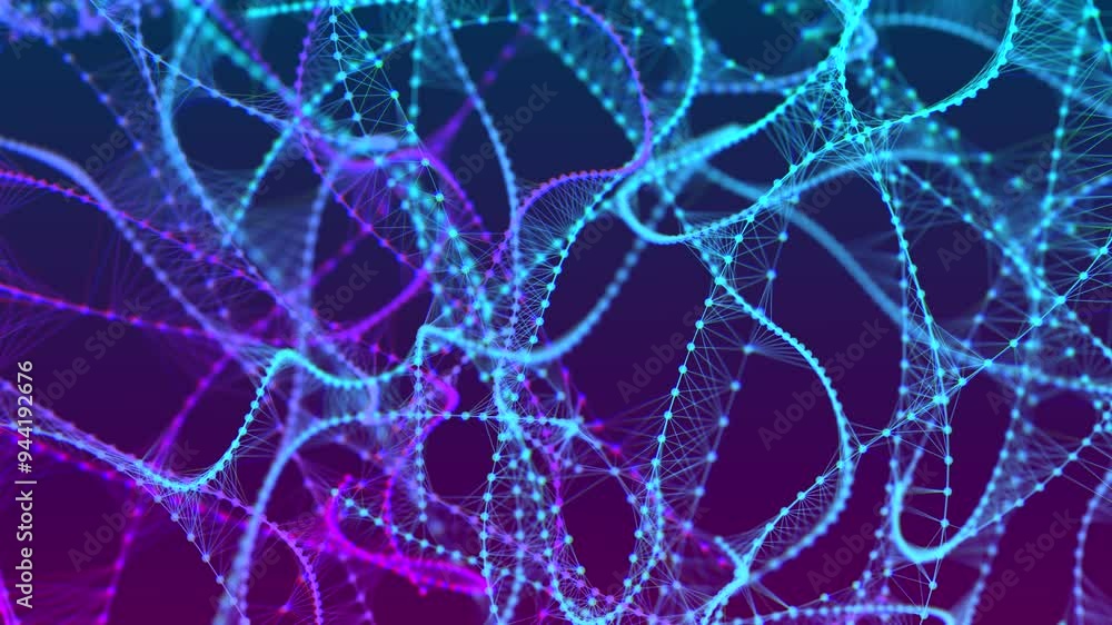 Poster abstract background with connecting dots and lines. neural connections. network connection structure