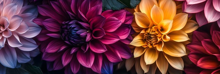 Obraz premium Colorful dahlia floral background