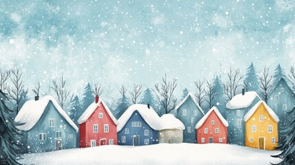 Fototapeta premium Christmas houses in the forest