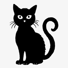 Fototapeta premium Halloween Cat Bundle Cut File, Cat Witch Svg, Clipart, Vector SVG 